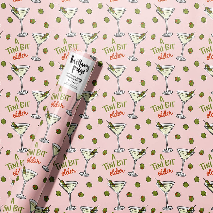 Dirty Olive Martini Birthday Wrapping Paper Roll