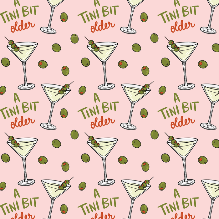Dirty Olive Martini Birthday Wrapping Paper Roll