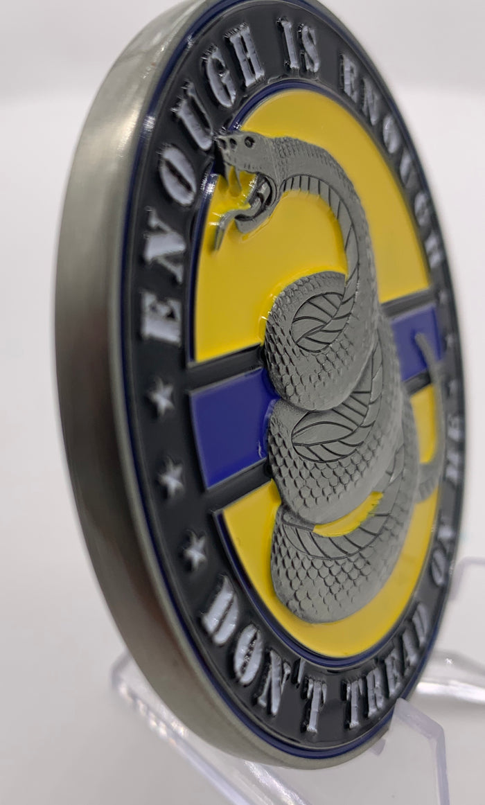 Don’t Tread on Me Challenge Coin-Enough is Enough Gadsden Coin.