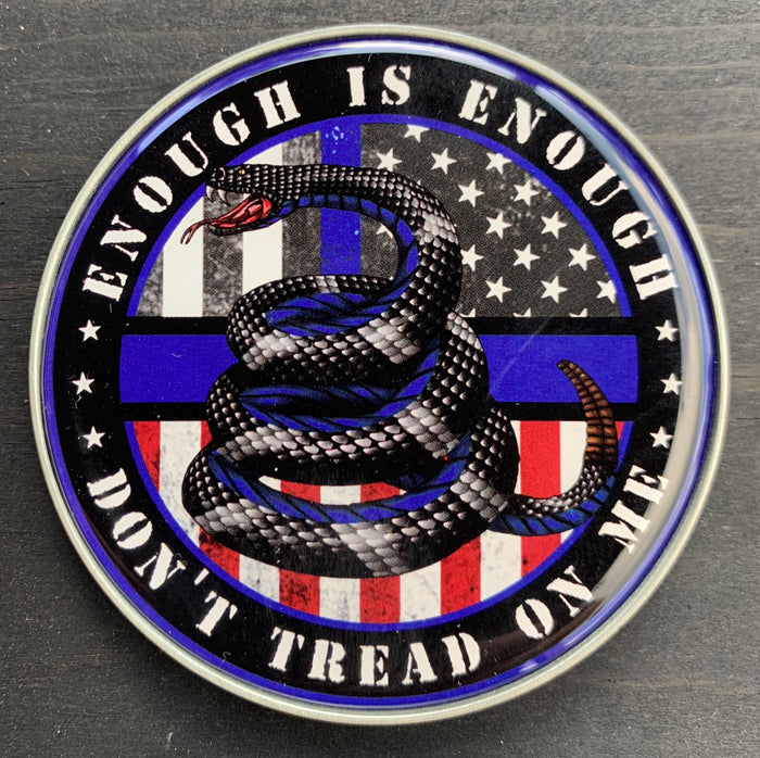 Don’t Tread on Me Police Coin-Enough Is Enough American and Thin Blue Line Flag Coin.