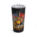 Double Flag Eagle U.S. Marines: 20oz Military Design Black Tumbler
