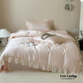 Dreamy Silky Ruffle Tencel Bedding Set / Pink - Ever Lasting