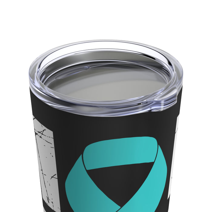 Elevating Mental Health: 20oz Tumbler with Black Background and 'PTSD Mental Health Awareness - Teal Ribbon