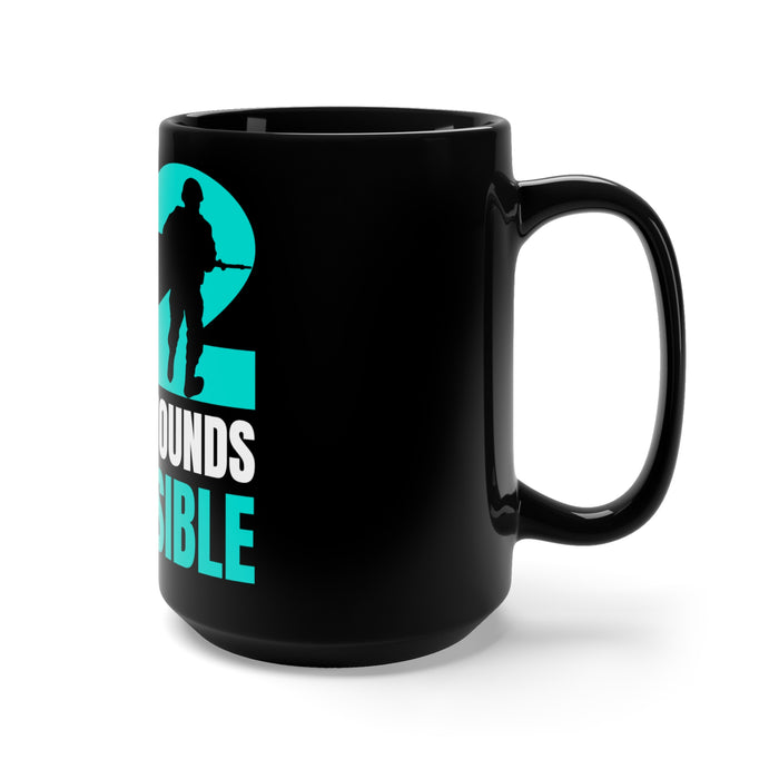 Empower Veterans: PTSD Awareness Month 22 Support - 15oz Black Mug
