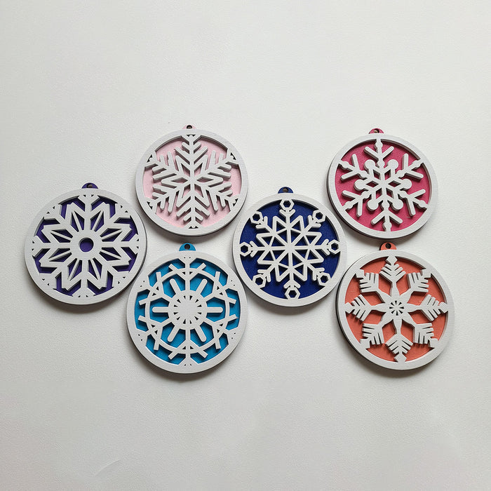 Festive Snowflake Ornaments (Set of 6) - Glowforge