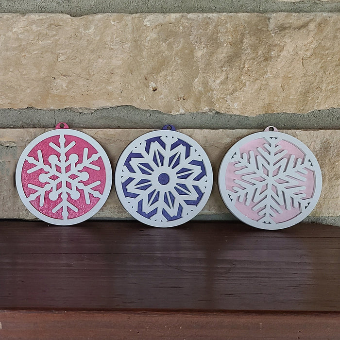 Festive Snowflake Ornaments (Set of 6) - Glowforge