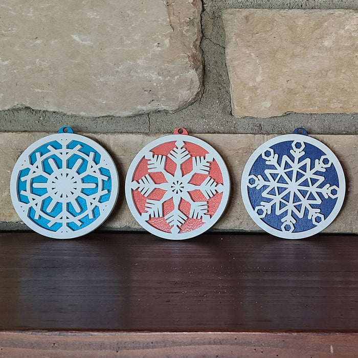 Festive Snowflake Ornaments (Set of 6) - Glowforge