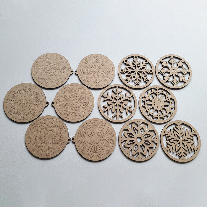 Festive Snowflake Ornaments (Set of 6) - Glowforge