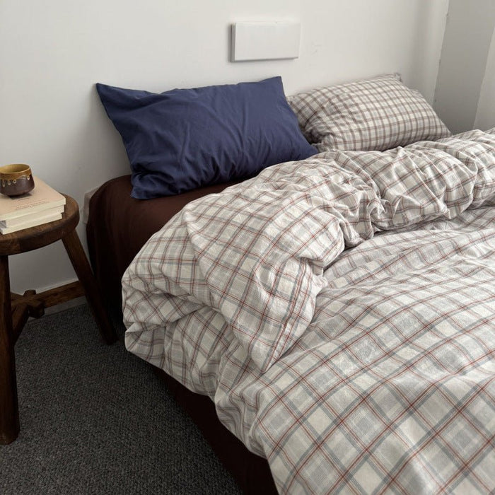 -Ever Lasting - Finn Gingham Bedding Set / White + Blue -Bedding Set -Ever Lasting