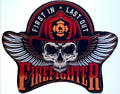First In Last Out Decal-Firefighter Skull With Wings.