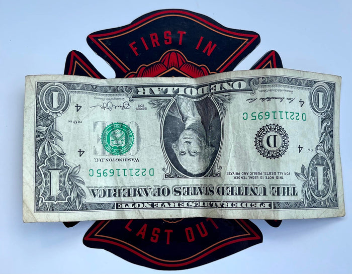 First In Last Out Decal-Firefighter Skull.