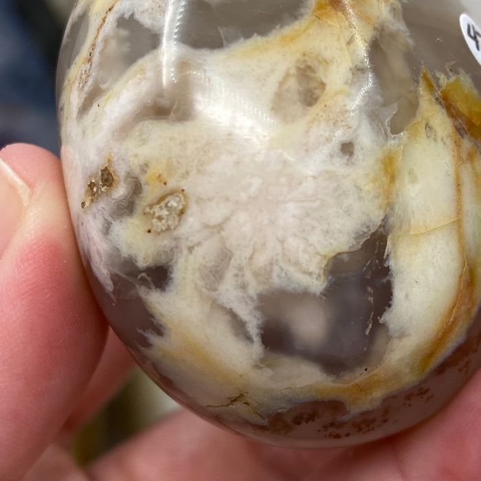 Flower Agate Palm Stone #47
