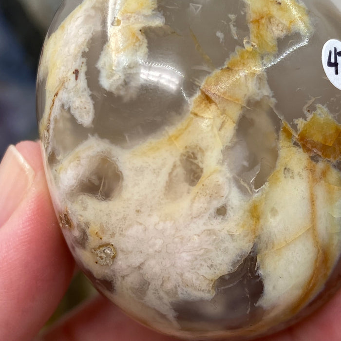 Flower Agate Palm Stone #47