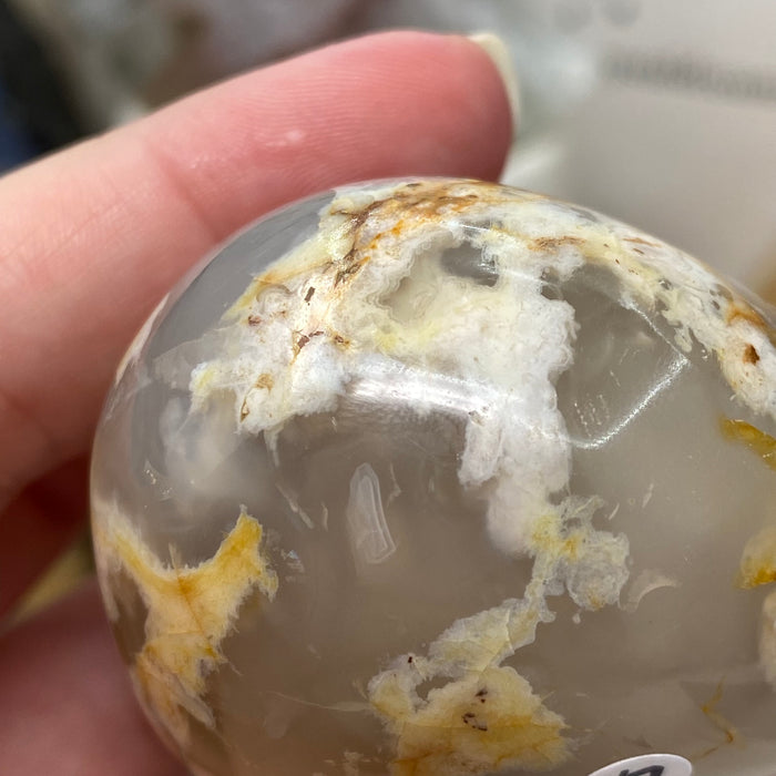Flower Agate Palm Stone #47
