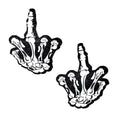 Fuck You Hand Black Glitter Blacklight Nipple Cover Pasties