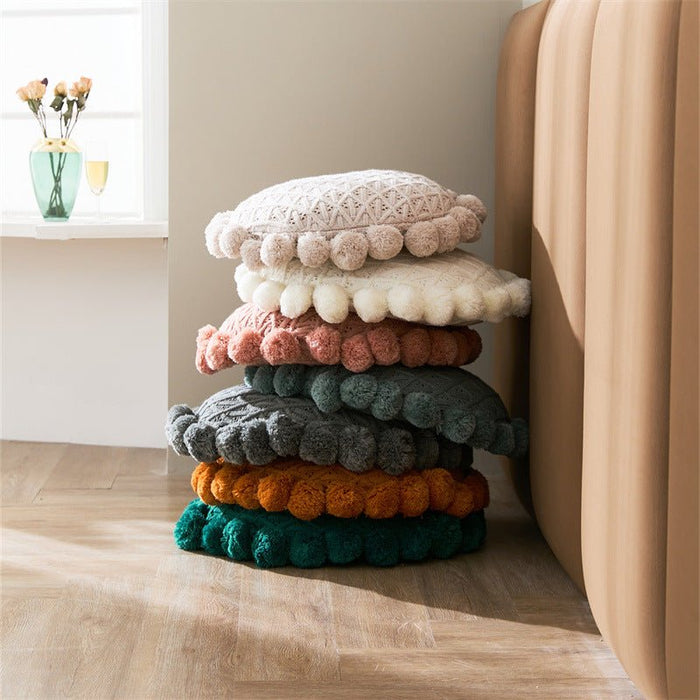- Ever Lasting - Fuzzy Ball Round Pillow (7 Colors) - Pillow - Ever Lasting
