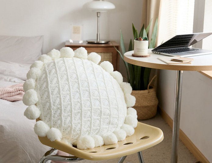 - Ever Lasting - Fuzzy Ball Round Pillow (7 Colors) - Pillow - Ever Lasting