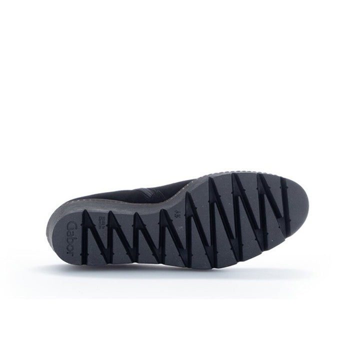 Black rubber boot outsole with zigzag tread pattern