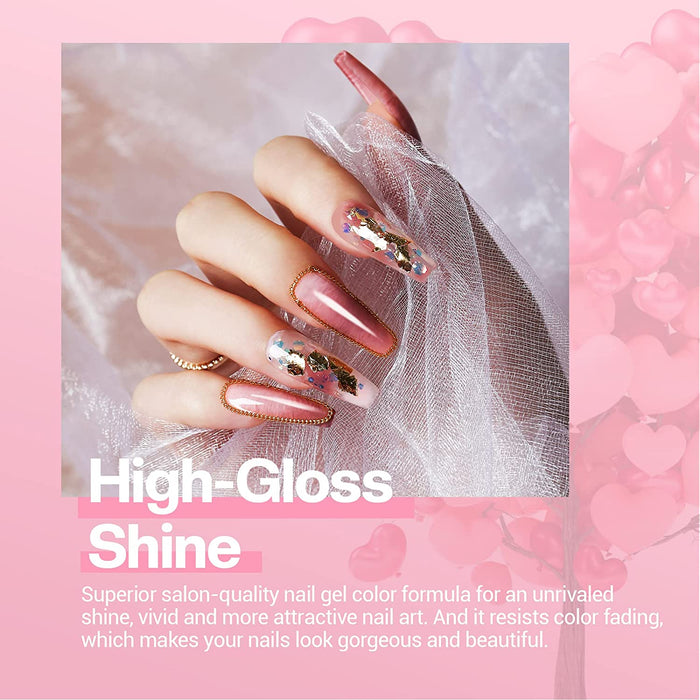 Gel Nails Polish Starter Kit with Mini LED Lamp, Portable Nail Art Kit for Travel