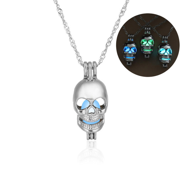 Glow in the Dark Choker Skull Statement Necklace