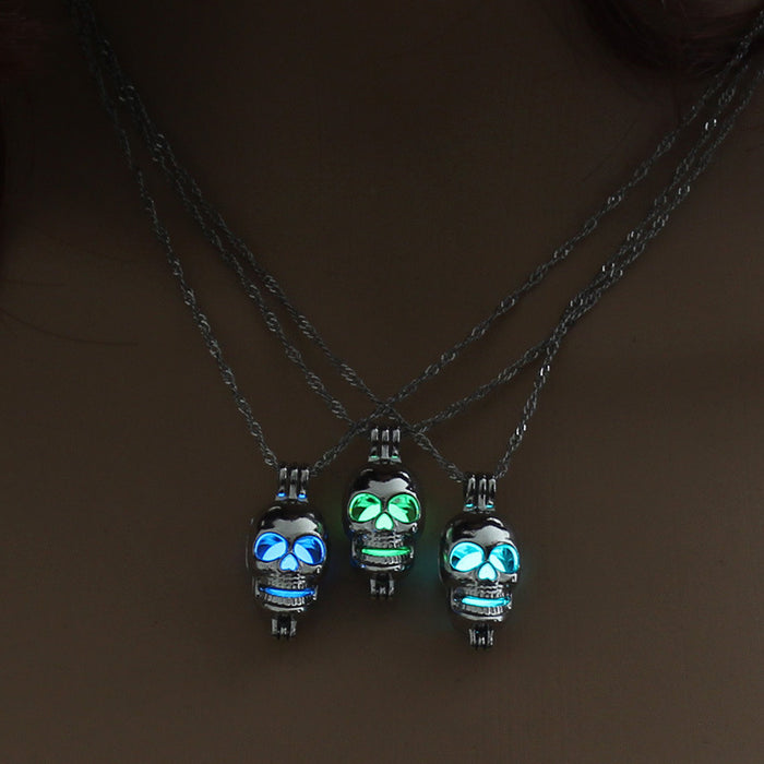 Glow in the Dark Choker Skull Statement Necklace
