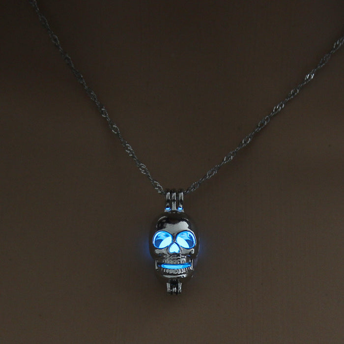 Glow in the Dark Choker Skull Statement Necklace