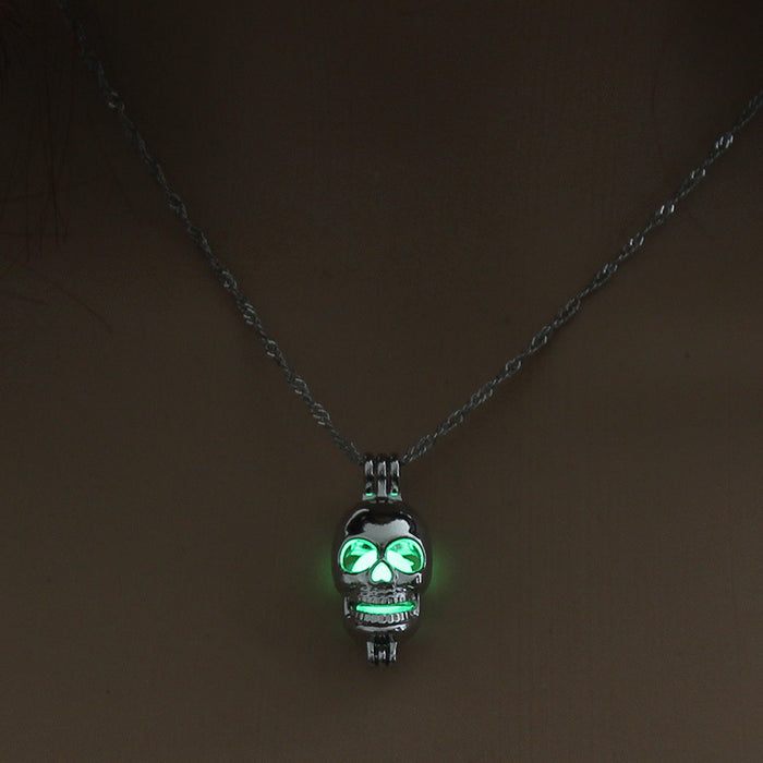 Glow in the Dark Choker Skull Statement Necklace
