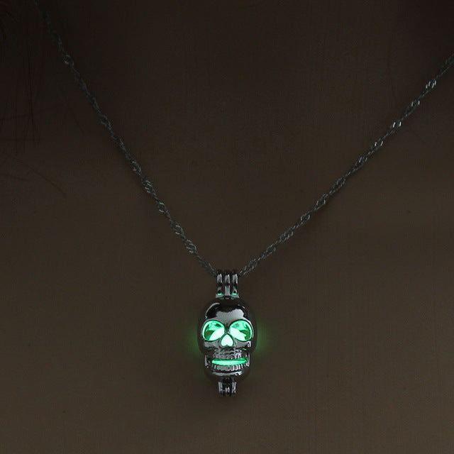 Glow in the Dark Choker Skull Statement Necklace