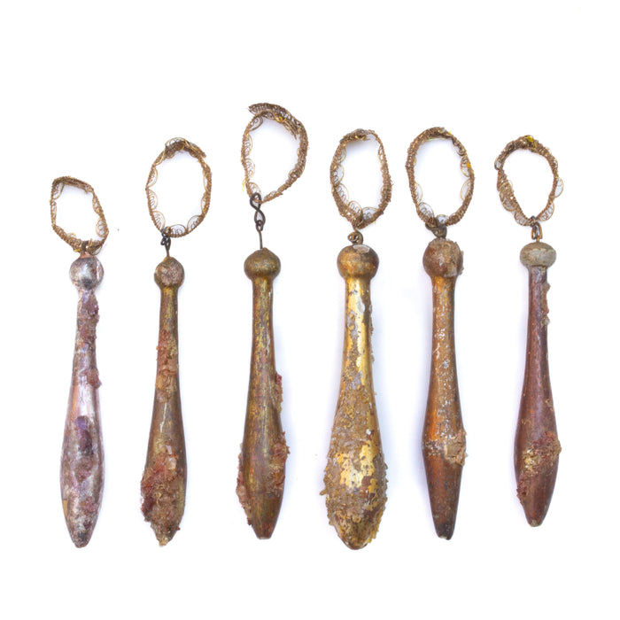 'Group of 6' Gilded and Crystal Encrusted Tassels (M263)
