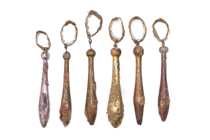 'Group of 6' Gilded and Crystal Encrusted Tassels (M263)
