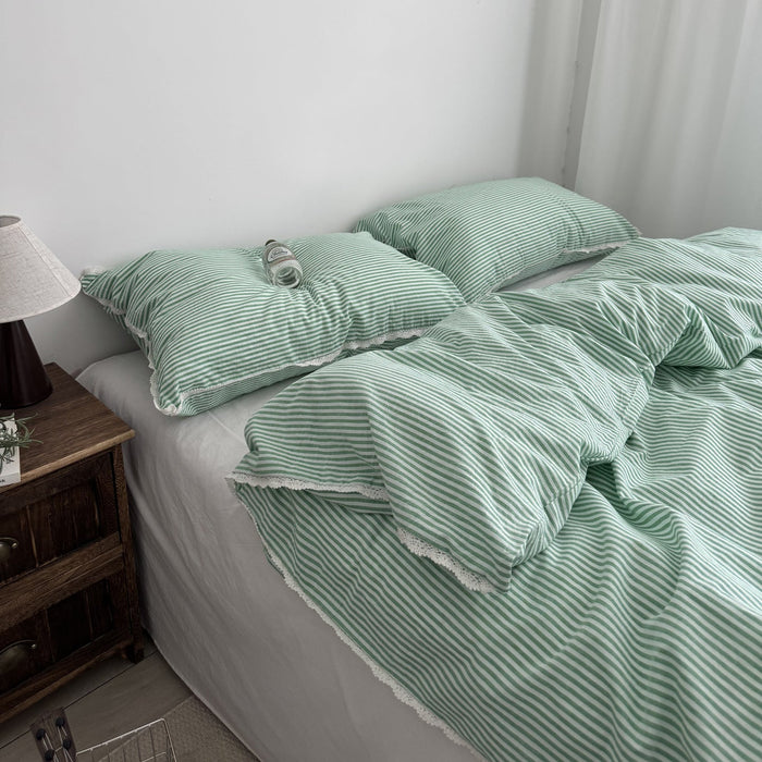 '-Ever Lasting - Hadley Striped Bedding Set / Green -Bedding Set -Ever Lasting