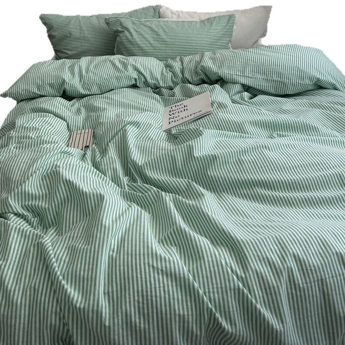 '-Ever Lasting - Hadley Striped Bedding Set / Green -Bedding Set -Ever Lasting