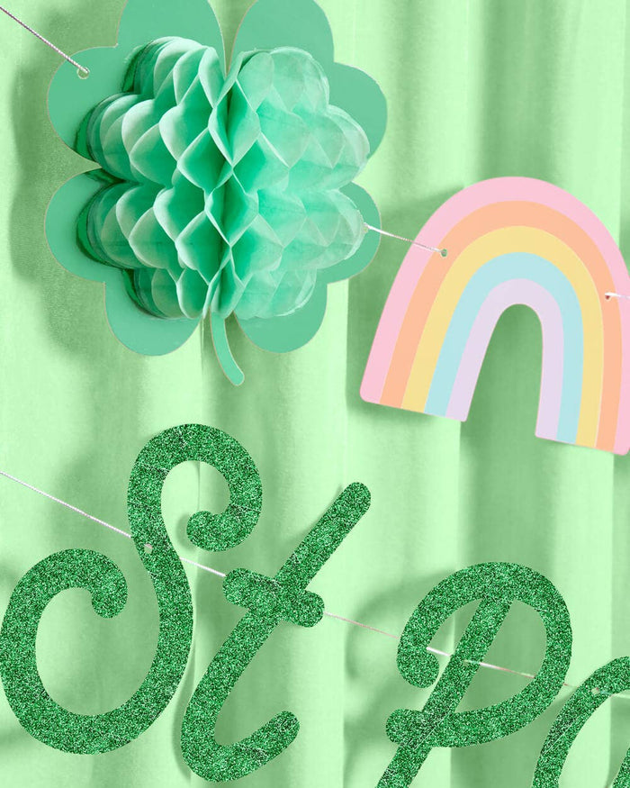 Happy St. Patty's Day Glitter Banner Set - bubblegum market