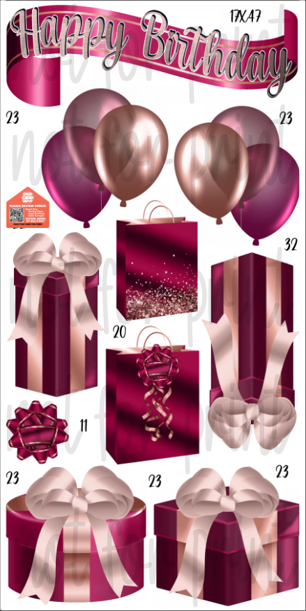 HBD Gift Packs- Maroon & Rose Gold
