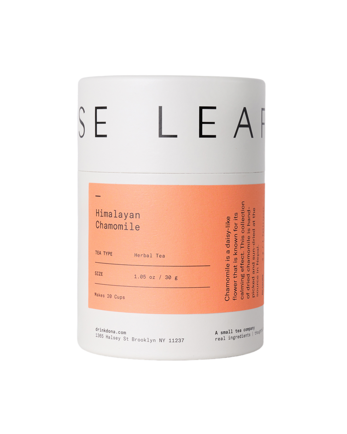 DONA Himalayan Chamomile loose leaf tea canister