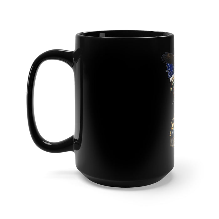 Honor Our Heroes: Remember Their Sacrifice - 15oz Black Mug with Military Design and Inspirational Message
