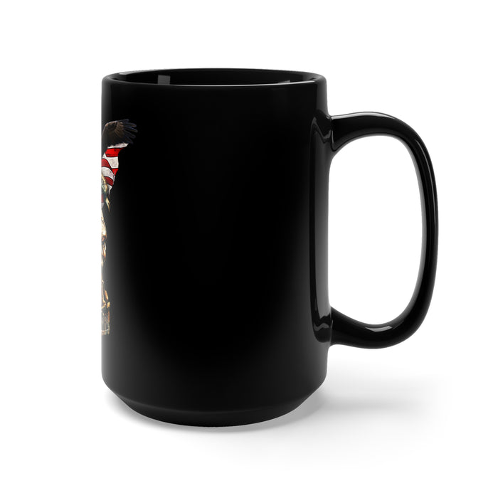 Honor Our Heroes: Remember Their Sacrifice - 15oz Black Mug with Military Design and Inspirational Message