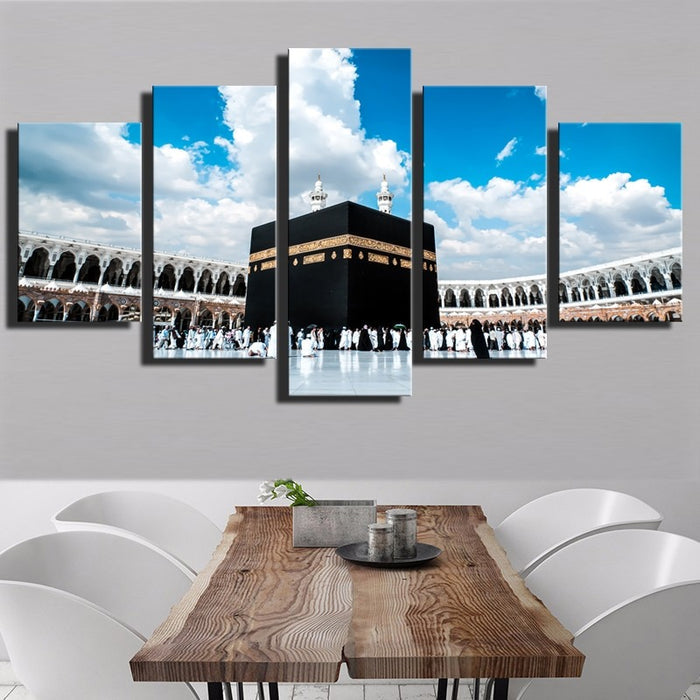 Islam Allah The Qur'An Golden Moon Wall Art Frame Canvas Printing Decor