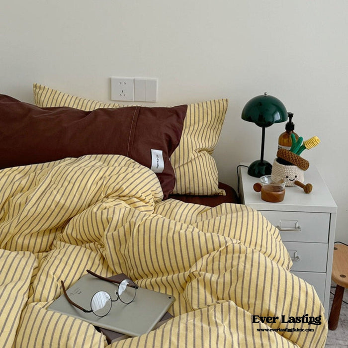 James Striped Bedding Set / Yellow - Ever Lasting