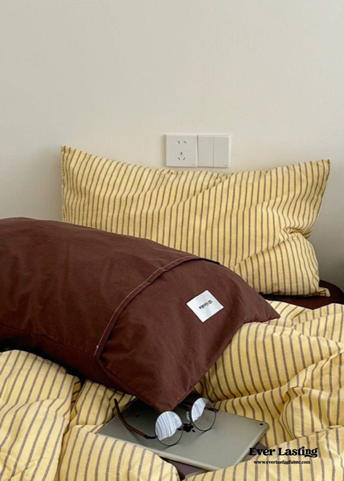 James Striped Bedding Set / Yellow - Ever Lasting