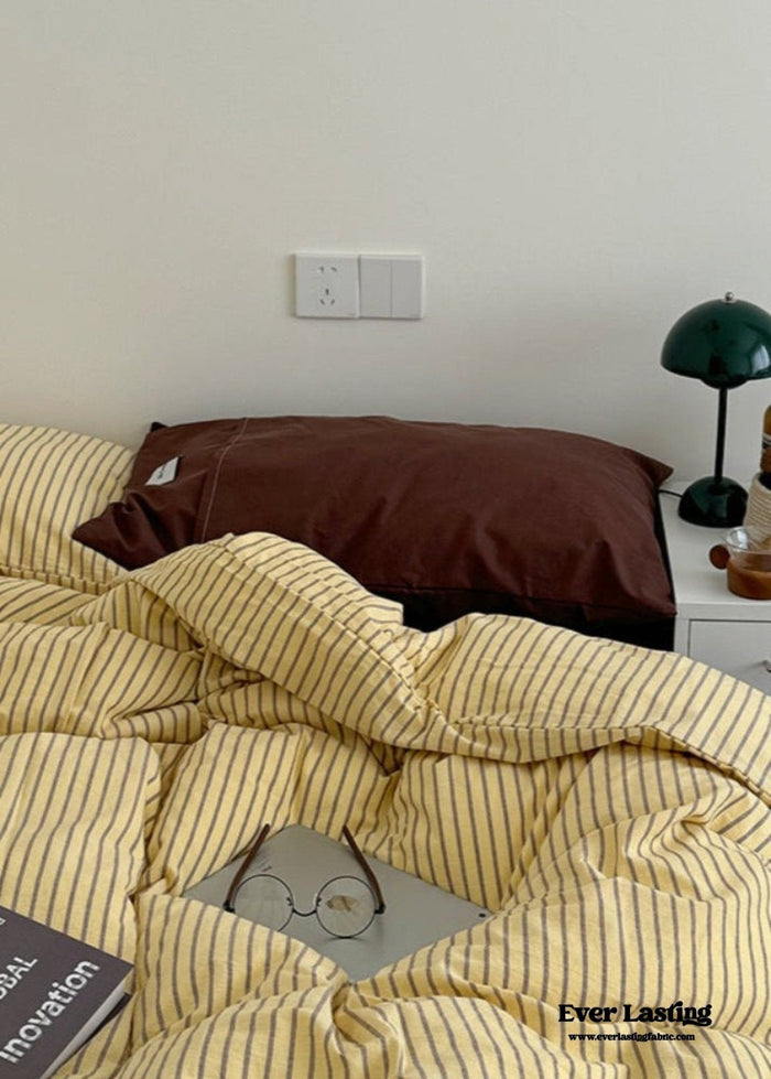 James Striped Bedding Set / Yellow - Ever Lasting