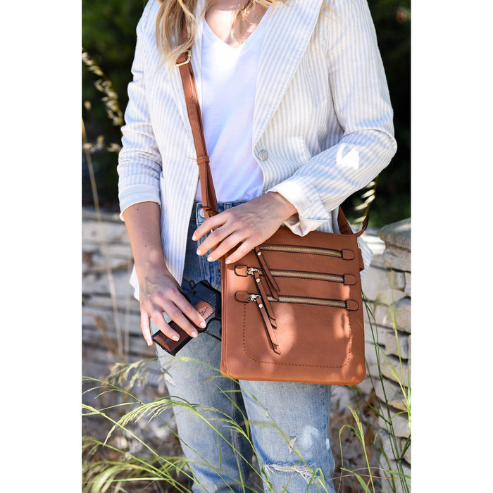 Jessie James Piper Concealed Carry Lock & Key Crossbody - Cognac   Free Shipping