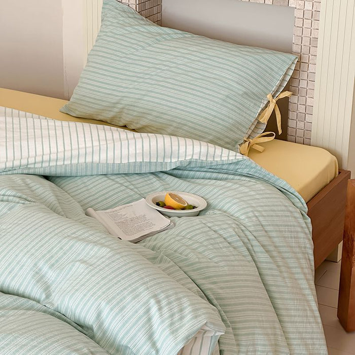 Josie Bow Tied Stripe Pillowcases / Cream - Ever Lasting