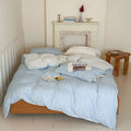 Josie Bow Tied Striped Bedding Set / Blue - Ever Lasting