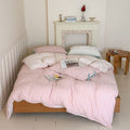 Josie Bow Tied Striped Bedding Set / Pink - Ever Lasting