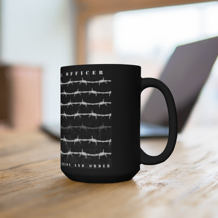 Large Correction Officer Coffee Cup-Thin Line Between Chaos and Order Coffee Mug.