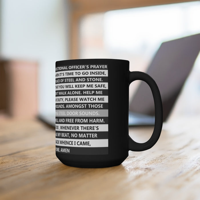 Large Correction Officer's Prayer Coffee Cup-Thin Gray Line Prayer Coffee Mug.