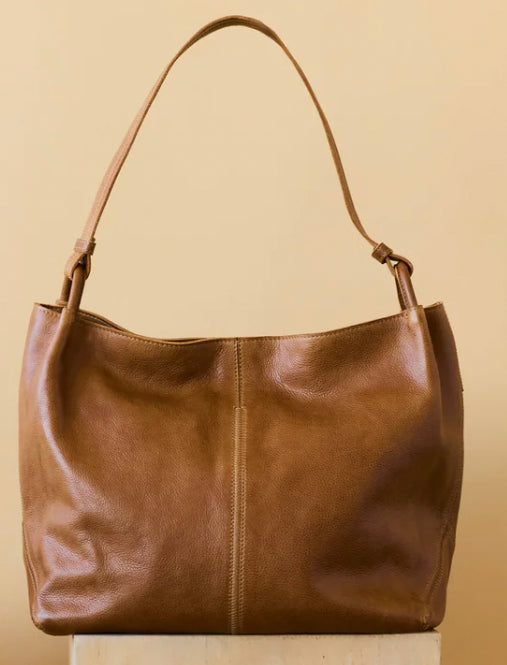Latico Leathers Lyons Tote Bag (Black, Cognac)