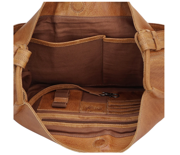 Latico Leathers Lyons Tote Bag (Black, Cognac)