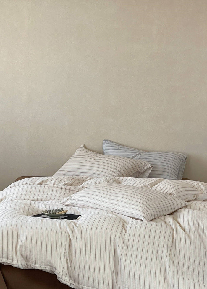 - Ever Lasting - Laurel Striped Pastel Bedding Set / Green - Bedding Set - Ever Lasting